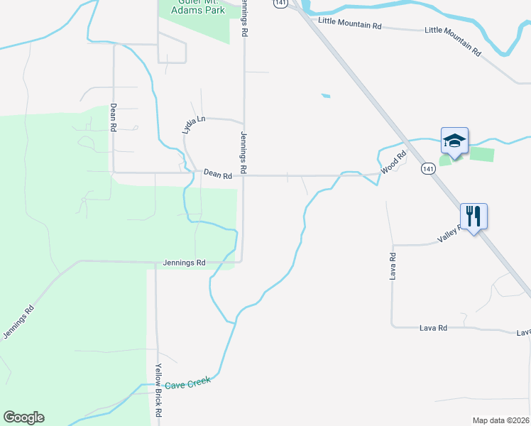 map of restaurants, bars, coffee shops, grocery stores, and more near 60 Jennings Road in Trout Lake