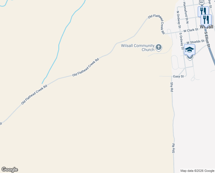 map of restaurants, bars, coffee shops, grocery stores, and more near in Wilsall