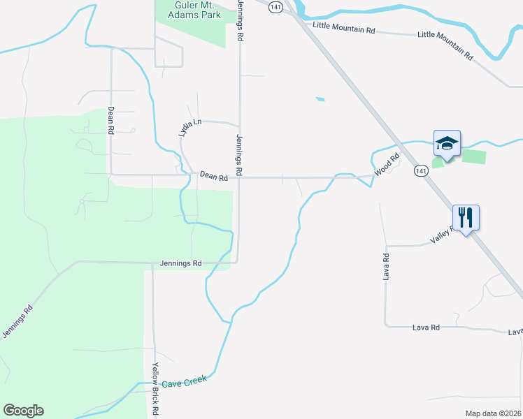 map of restaurants, bars, coffee shops, grocery stores, and more near 60 Jennings Road in Trout Lake