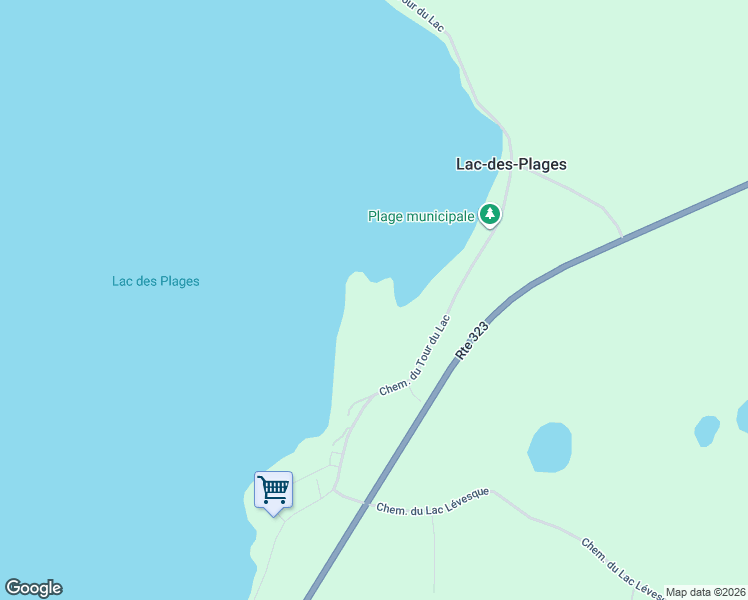 map of restaurants, bars, coffee shops, grocery stores, and more near 1926 Chemin du Tour du Lac in Lac-des-Plages