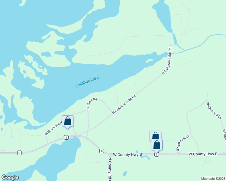 map of restaurants, bars, coffee shops, grocery stores, and more near 9815 North Callahan Lake Road in Hayward