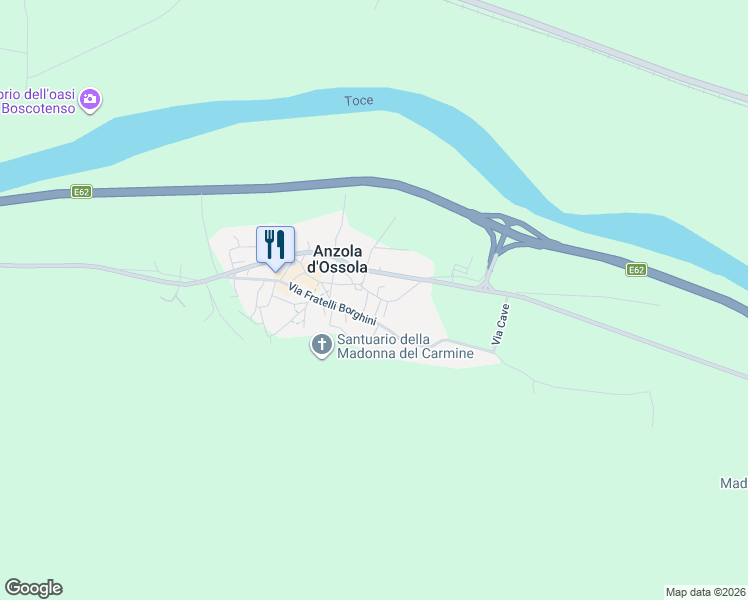 map of restaurants, bars, coffee shops, grocery stores, and more near 29 Via dei Martiri in Anzola d'Ossola VB