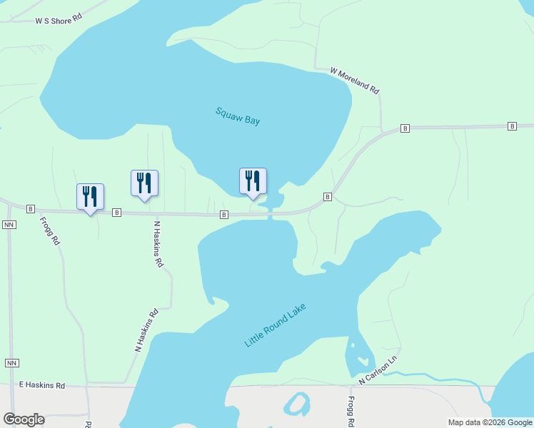 map of restaurants, bars, coffee shops, grocery stores, and more near 12504 West County Road Oo in Hayward