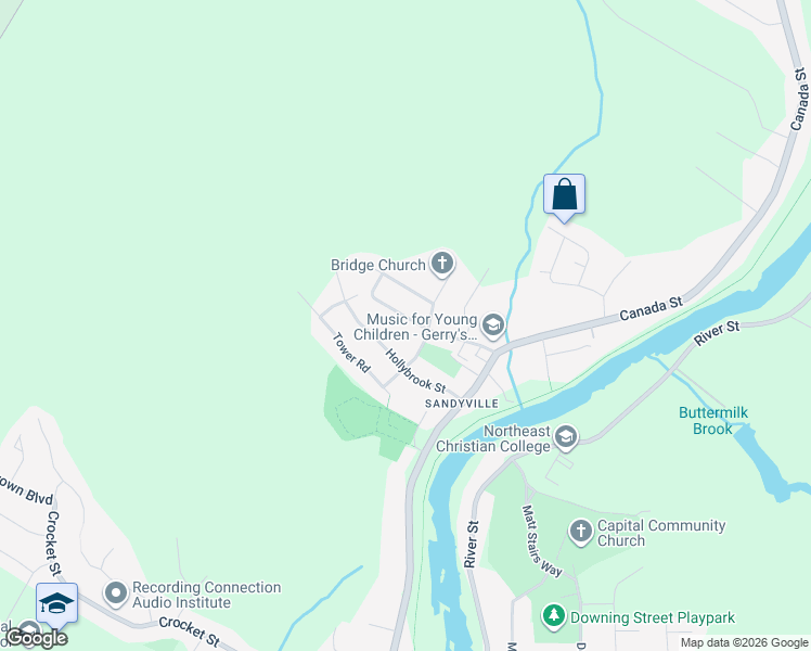 map of restaurants, bars, coffee shops, grocery stores, and more near 111 Mason Avenue in Fredericton