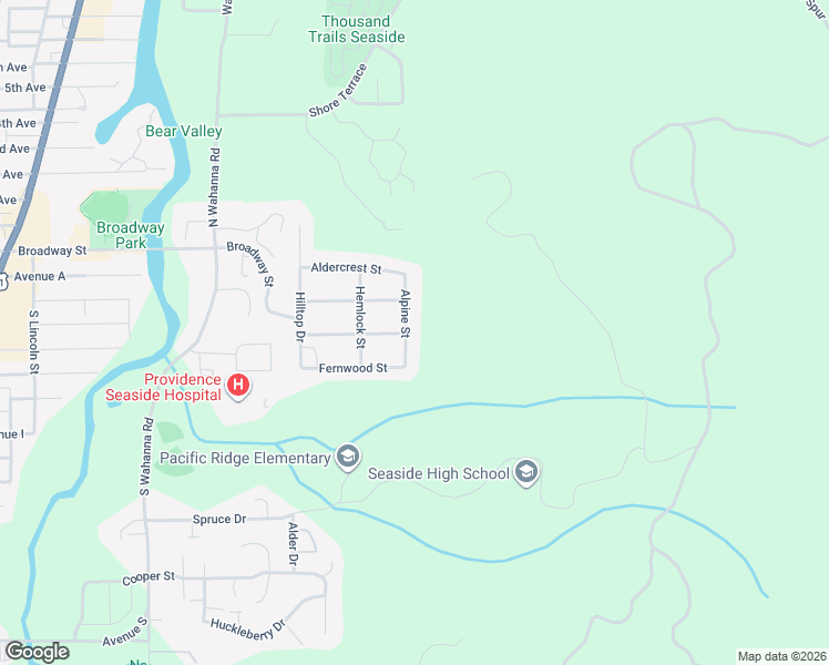 map of restaurants, bars, coffee shops, grocery stores, and more near 325 Alpine Street in Seaside