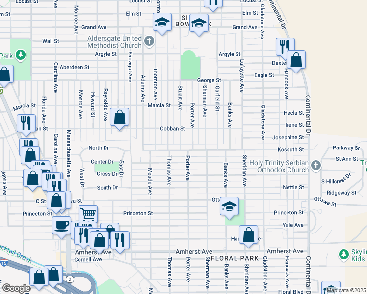 map of restaurants, bars, coffee shops, grocery stores, and more near 2015 Stuart Avenue in Butte