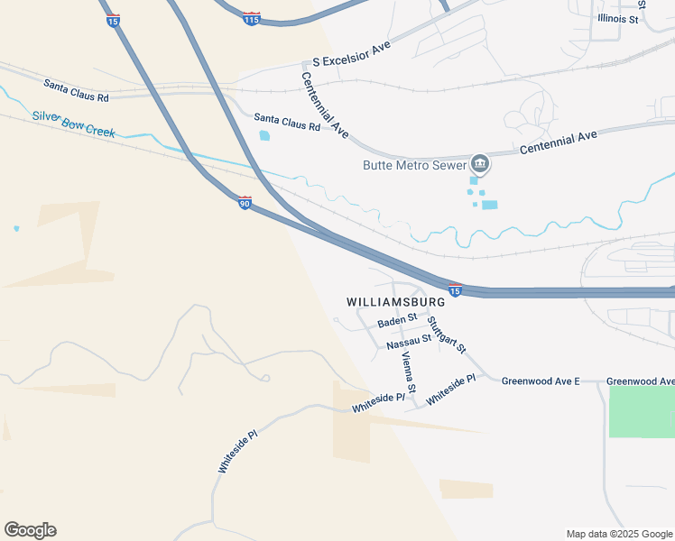 map of restaurants, bars, coffee shops, grocery stores, and more near Interstate 15 in Butte
