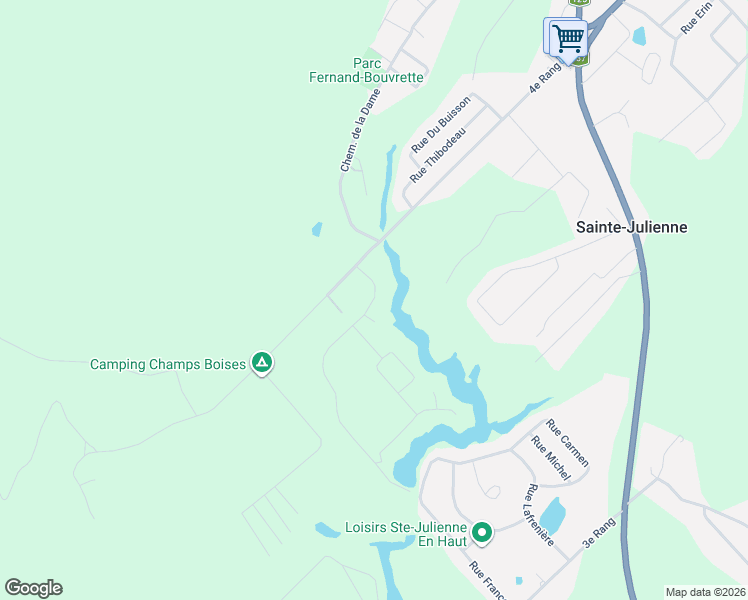 map of restaurants, bars, coffee shops, grocery stores, and more near Place du Bison in Sainte-Julienne