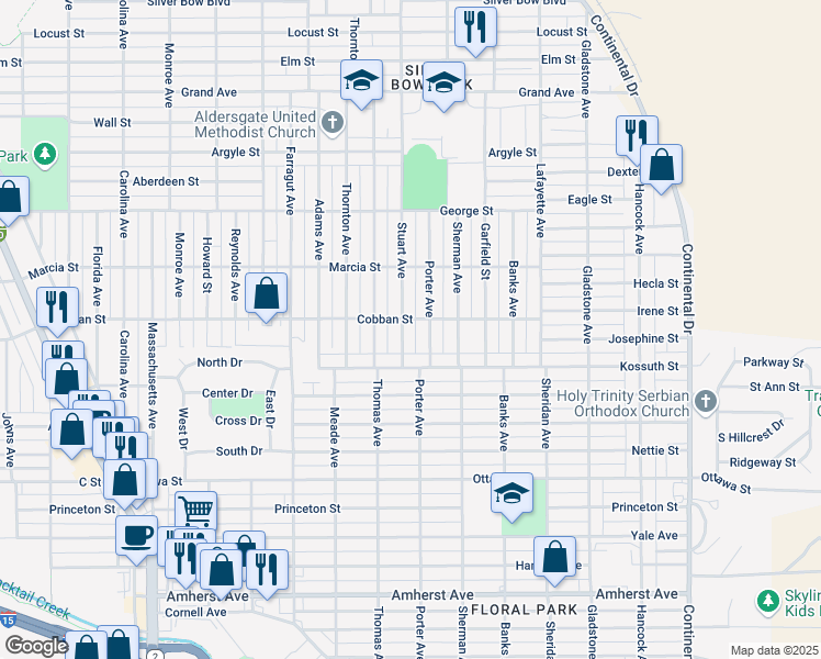map of restaurants, bars, coffee shops, grocery stores, and more near 2015 Stuart Avenue in Butte