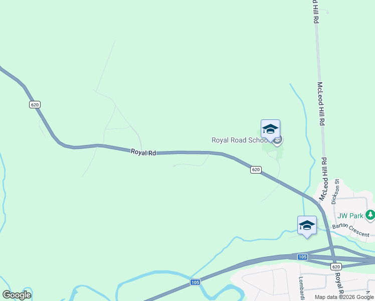 map of restaurants, bars, coffee shops, grocery stores, and more near 564 Royal Road in Fredericton