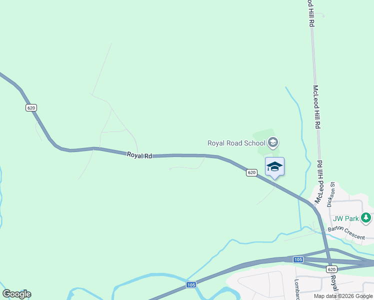 map of restaurants, bars, coffee shops, grocery stores, and more near 564 Royal Road in Fredericton