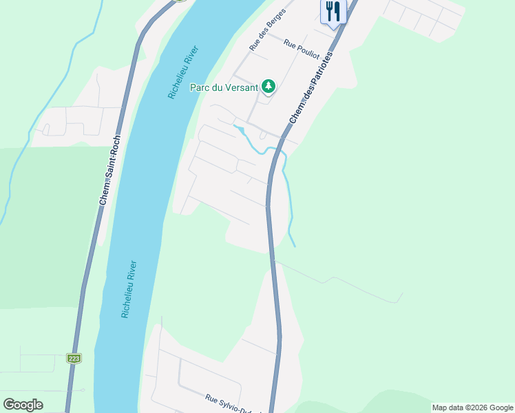 map of restaurants, bars, coffee shops, grocery stores, and more near in Sainte-Victoire-de-Sorel