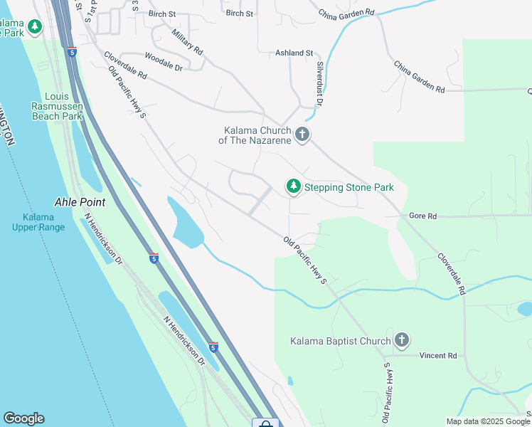 map of restaurants, bars, coffee shops, grocery stores, and more near 409 Rocky Meadow Drive in Kalama
