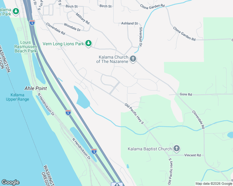map of restaurants, bars, coffee shops, grocery stores, and more near 409 Rocky Meadow Drive in Kalama