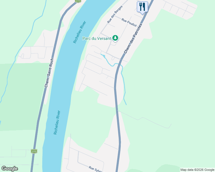 map of restaurants, bars, coffee shops, grocery stores, and more near in Montérégie