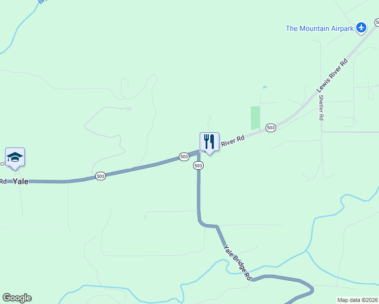 map of restaurants, bars, coffee shops, grocery stores, and more near 12184 Lewis River Road in Ariel