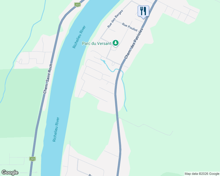 map of restaurants, bars, coffee shops, grocery stores, and more near in Sainte-Victoire-de-Sorel