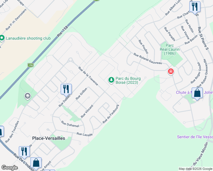 map of restaurants, bars, coffee shops, grocery stores, and more near 109 Rue de Visan in Saint-Paul