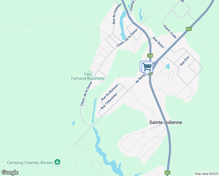 map of restaurants, bars, coffee shops, grocery stores, and more near 3199 Rue Buisson in Sainte-Julienne