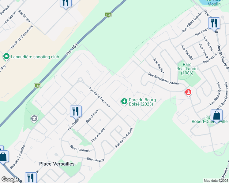 map of restaurants, bars, coffee shops, grocery stores, and more near Rue Du Vaucluse in Joliette