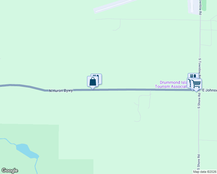 map of restaurants, bars, coffee shops, grocery stores, and more near 29615 East Channel Road in Drummond