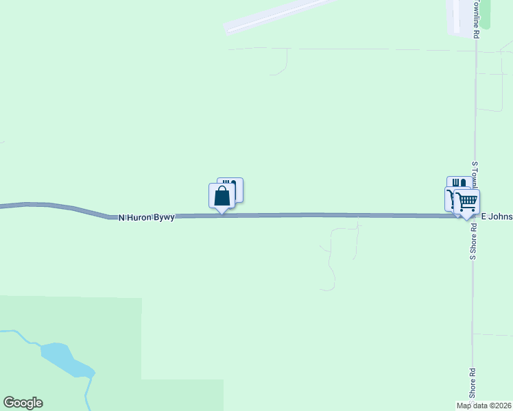 map of restaurants, bars, coffee shops, grocery stores, and more near 29615 East Channel Road in Drummond
