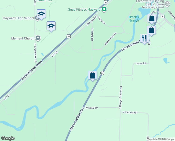 map of restaurants, bars, coffee shops, grocery stores, and more near 10189 North Heinz Road in Hayward