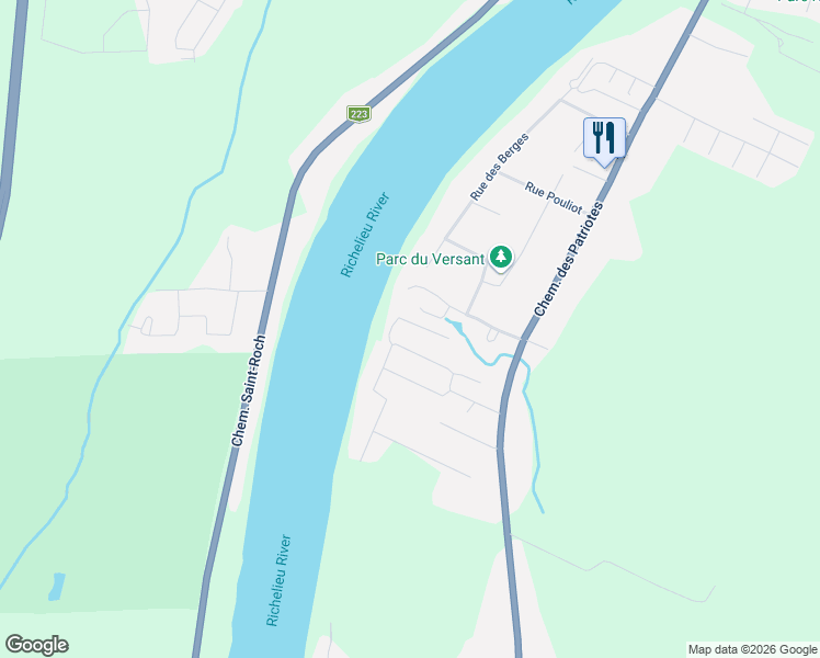 map of restaurants, bars, coffee shops, grocery stores, and more near 30 Ruelle Charles in Sorel-Tracy