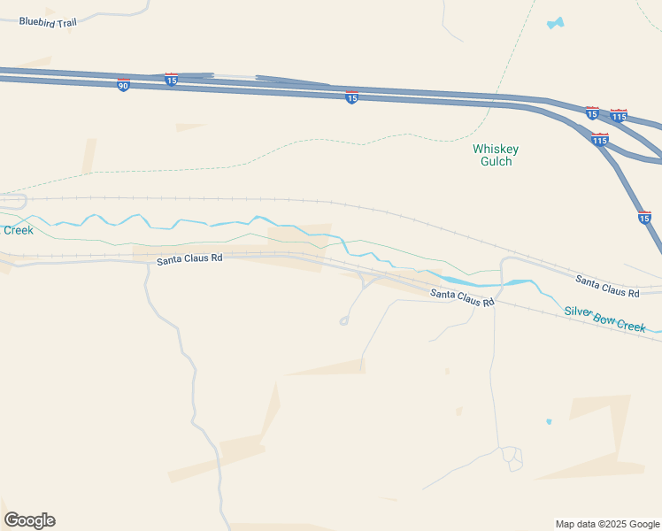 map of restaurants, bars, coffee shops, grocery stores, and more near Santa Claus Road in Butte