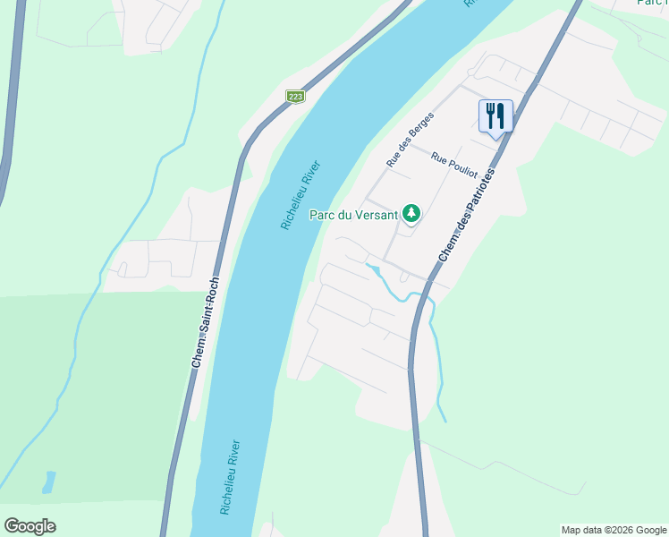 map of restaurants, bars, coffee shops, grocery stores, and more near 30 Ruelle Charles in Sorel-Tracy