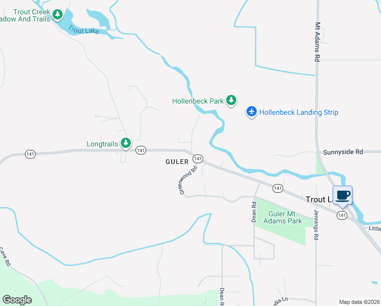 map of restaurants, bars, coffee shops, grocery stores, and more near 17 Guler Road in Trout Lake