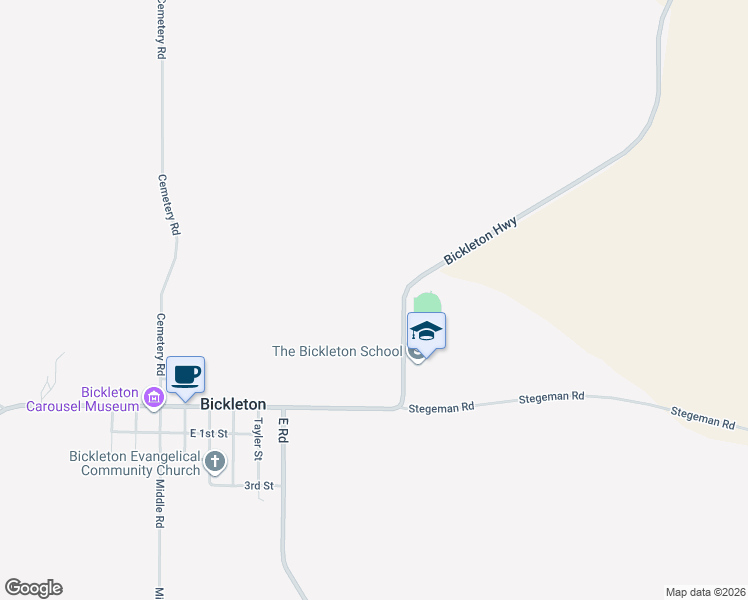 map of restaurants, bars, coffee shops, grocery stores, and more near 23 Bickleton Highway in Bickleton