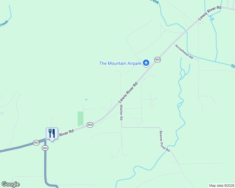 map of restaurants, bars, coffee shops, grocery stores, and more near 14644 Lewis River Road in Ariel