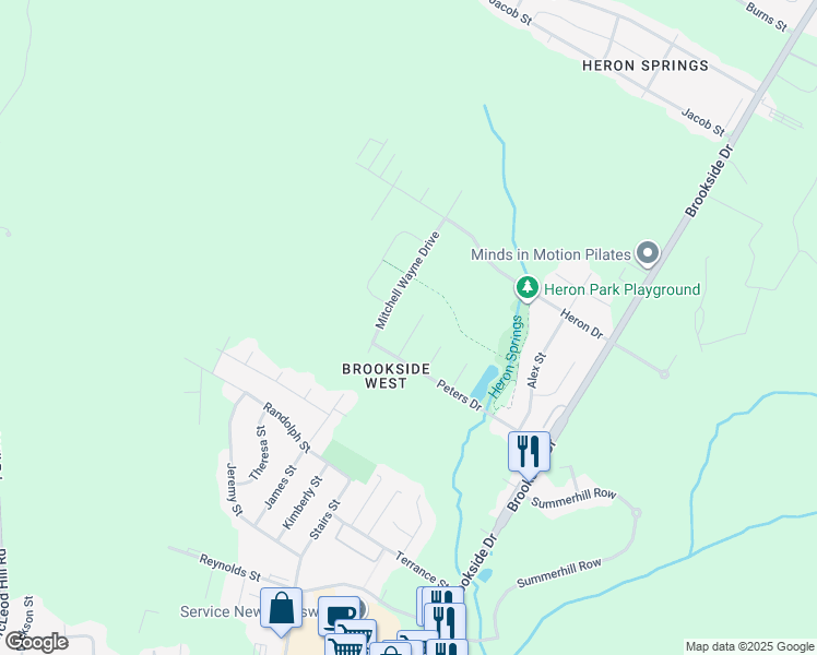 map of restaurants, bars, coffee shops, grocery stores, and more near 31 Savannah Court in Fredericton