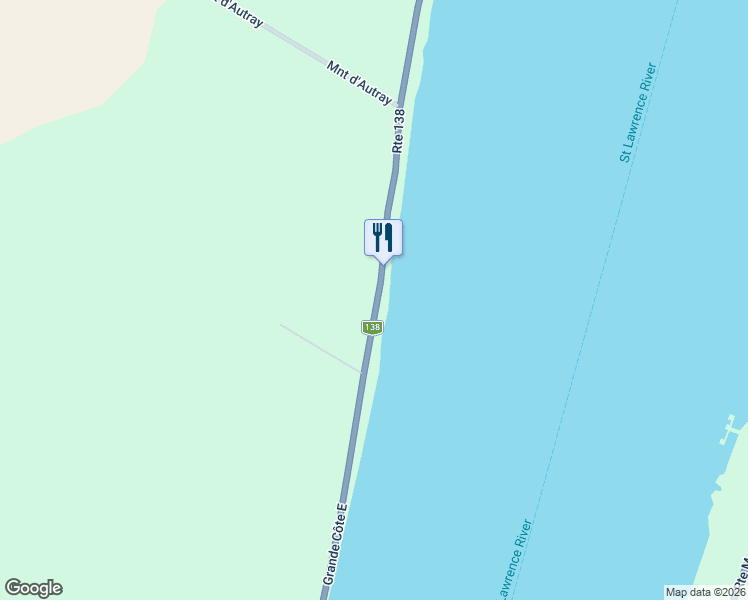 map of restaurants, bars, coffee shops, grocery stores, and more near 525 Grande Côte Est in Lanoraie