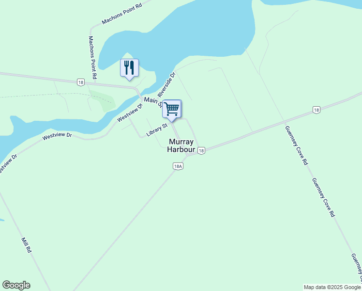 map of restaurants, bars, coffee shops, grocery stores, and more near 1389-1393 Cape Bear Road in Murray Harbour