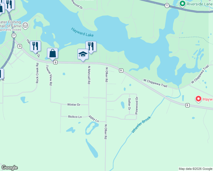 map of restaurants, bars, coffee shops, grocery stores, and more near 10224 North Olker Road in Hayward