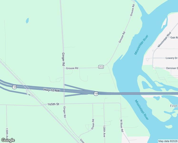 map of restaurants, bars, coffee shops, grocery stores, and more near 16721 Grouse Court in Little Falls