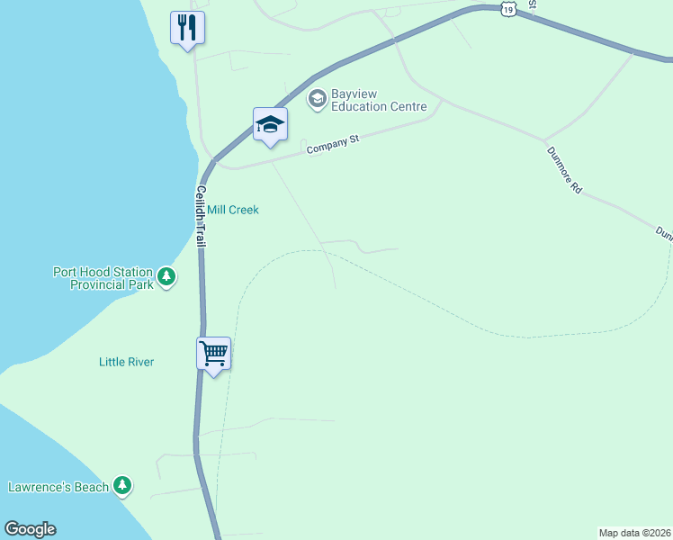map of restaurants, bars, coffee shops, grocery stores, and more near 97 Sharon Drive in Port Hood