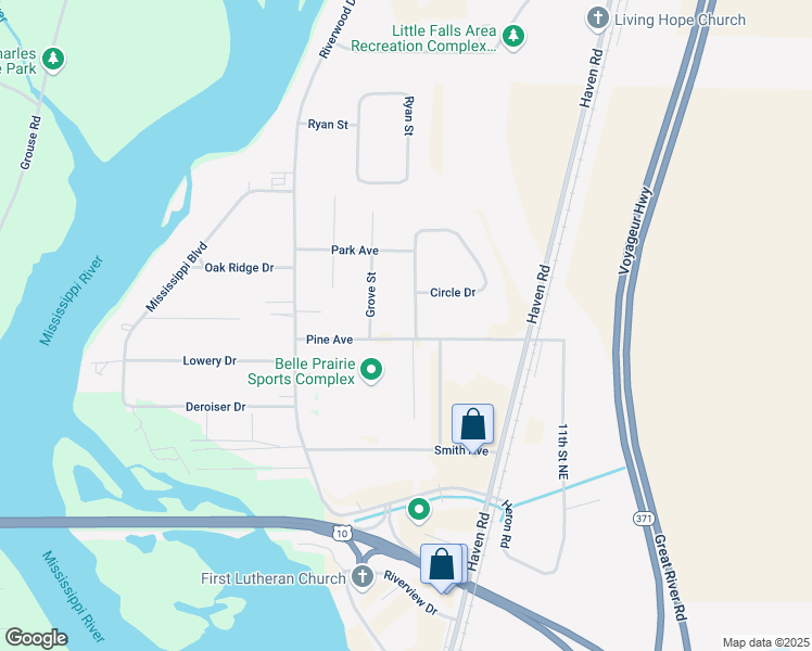 map of restaurants, bars, coffee shops, grocery stores, and more near 14698 Pine Avenue in Little Falls