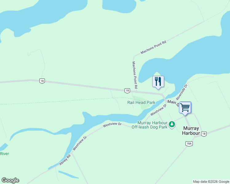 map of restaurants, bars, coffee shops, grocery stores, and more near 1180 Cape Bear Road in Murray Harbour