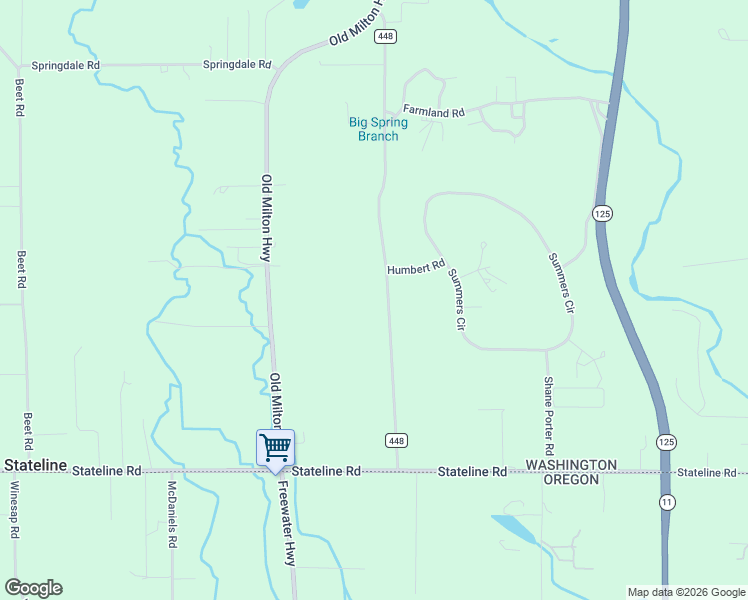 map of restaurants, bars, coffee shops, grocery stores, and more near 508 County Road 448 in Walla Walla
