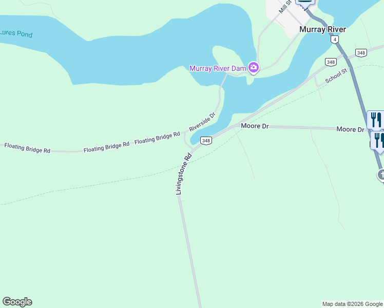 map of restaurants, bars, coffee shops, grocery stores, and more near 898 Livingstone Road in Murray River