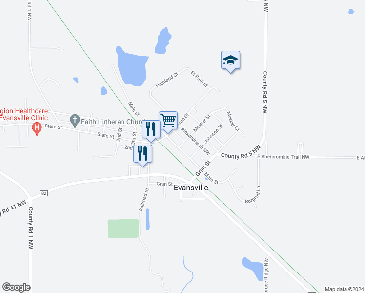 map of restaurants, bars, coffee shops, grocery stores, and more near 201 Main Street in Evansville