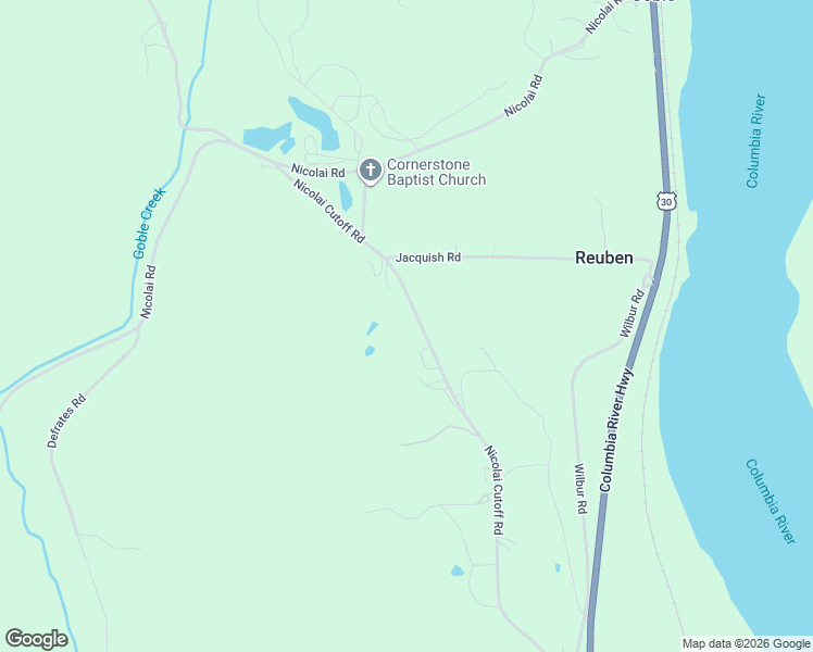 map of restaurants, bars, coffee shops, grocery stores, and more near 69723 Nicolai Cutoff Road in Rainier