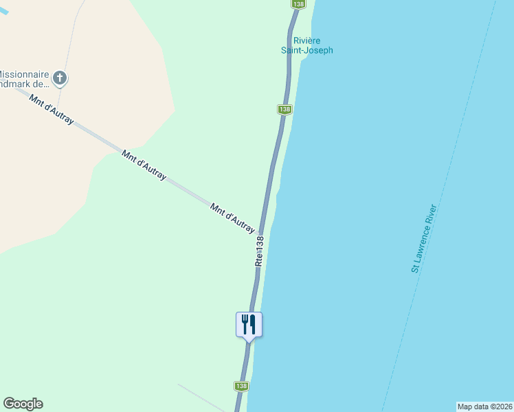 map of restaurants, bars, coffee shops, grocery stores, and more near 565 Grande Côte Est in Lanoraie