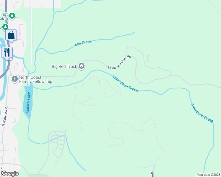 map of restaurants, bars, coffee shops, grocery stores, and more near 2265 North Fork Road in Seaside