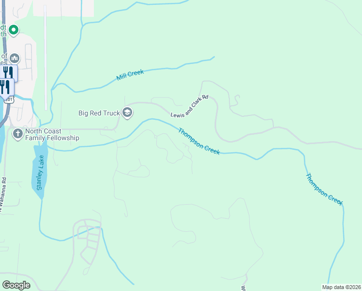 map of restaurants, bars, coffee shops, grocery stores, and more near 2270 North Fork Road in Seaside