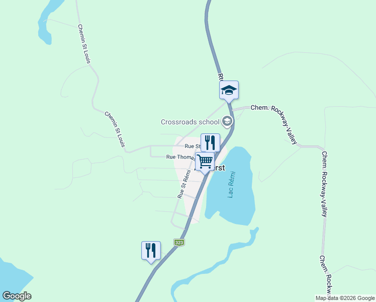 map of restaurants, bars, coffee shops, grocery stores, and more near 145 Rue Saint Louis in Amherst
