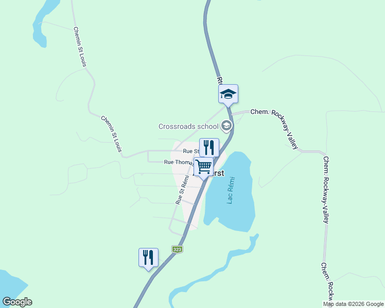 map of restaurants, bars, coffee shops, grocery stores, and more near 145 Rue Saint Louis in Amherst